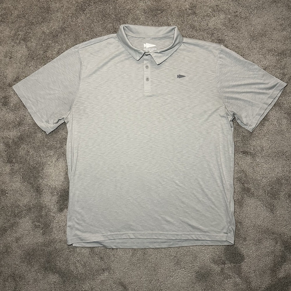 GORUCK Performance Blend Solid Gray Grey Haze Pattern Golf Polo Shirt Mens XXL